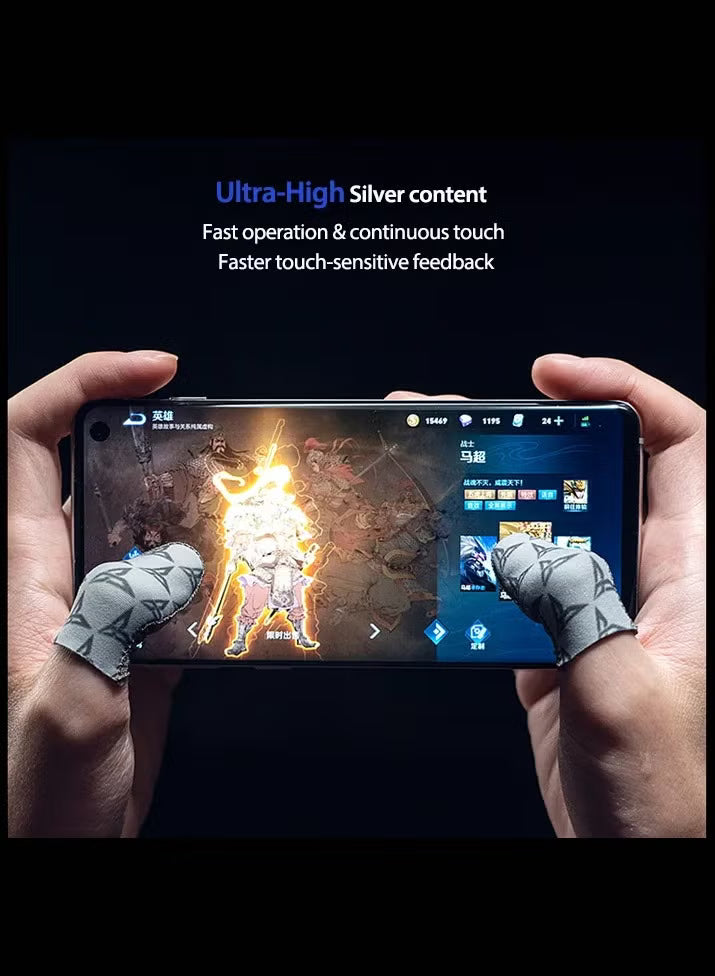 DigiFlydigi Original P1 Lite Gaming Finger Sleeves – Ultra-Thin 0.3mm FlySilver Superconductive Cloth, 40D Nylon, High Durability, Anti-Sweat & Anti-Slip, Ultra-Sensitive Touch – Compatible with iPhone, iPad, RedMagic, Samsung – PUBG, COD & FPS Gaming ( 1