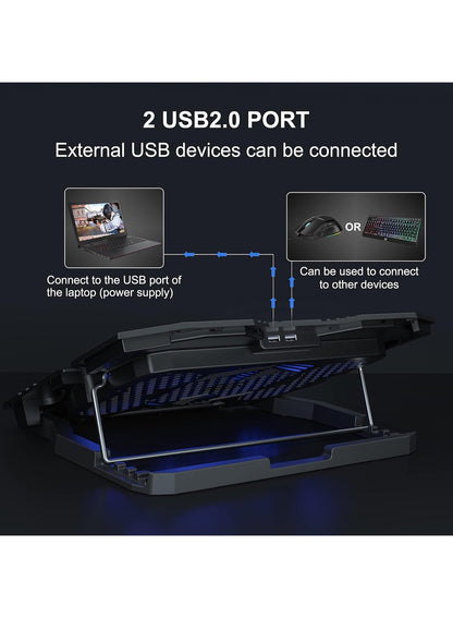 Ice Coorel K5 Laptop Cooling Pad with 5 Adjustable Heights