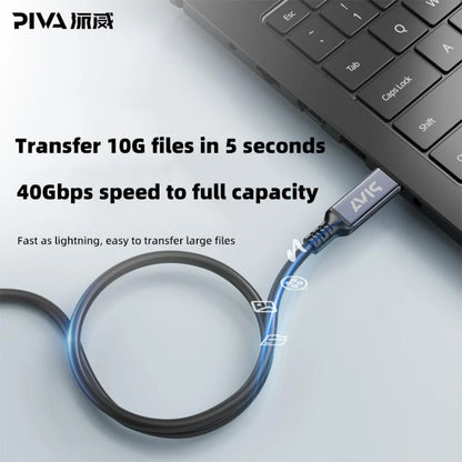 PIVA DC-01 240W USB-C to USB-C Fast Charging Cable with Real-Time Digital Display – High-Flex Silicone, PD 3.1 Support
