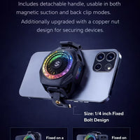 Phone Cooler Black Shark 5 Pro Magnetic Phone/Tablet Cooler – 35W Ultra-Cooling Gaming Fan with 45W Adapter, RGB LED, APP Smart Temperature Control, Detachable Handle – For iPhone, RedMagic, Samsung, Android, iPad & Tablets (Perfect for PUBG Mobile & COD)