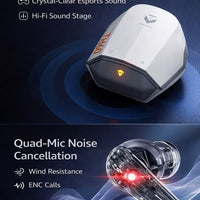 Machenike TH60 Gaming Earbuds TWS Earphones Bluetooth 5.4 – Ultra Low Latency No Delay Wireless Gaming AirPods, Dual Sound Modes (Gaming & Music), ENC Microphone, Immersive Stereo Sound, IPX5 Water Resistant, Long Battery Life with Charging Case, USB-C Fa