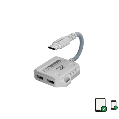 PLEXTONE GS1 2-In-1 Headphone Converter — Type-C + Type-C (Double) Interface, 60W Fast Charging for Mobile Phone