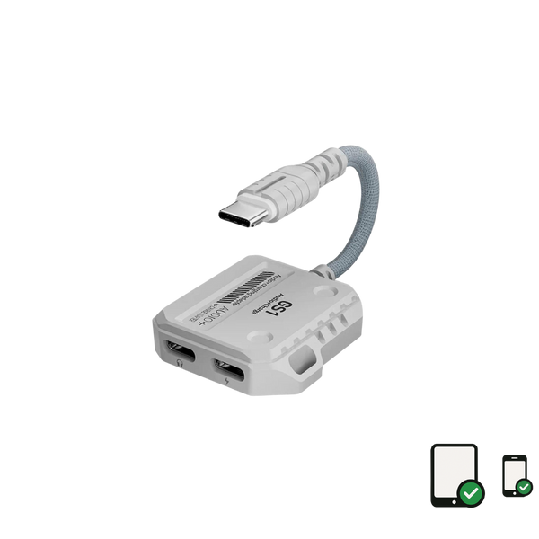 PLEXTONE GS1 2-In-1 Headphone Converter DOUBLE Type-C Interface Supports 60W Fast Charging for Mobile Phone