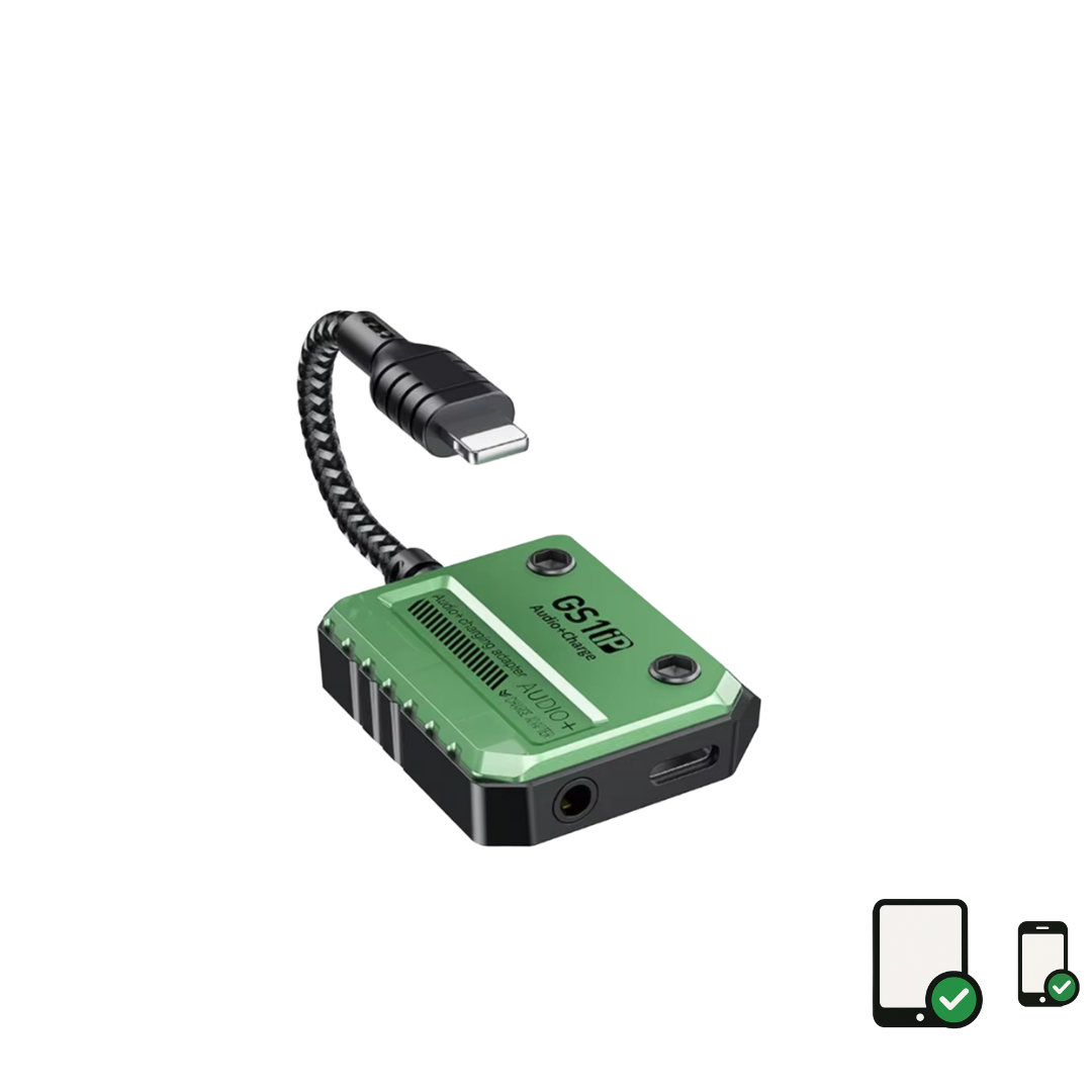 PLEXTONE GS1, 30W Fast Charging Adapter, Audio Adapter for iPhone, Aux 3.5mm Audio Converter for iPhone 12/13/14 (LEBANON ONLY)