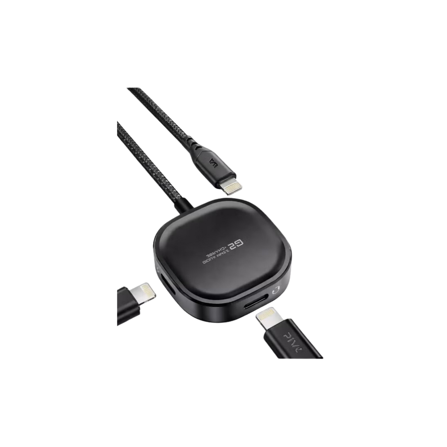 PIVA G2 iPhone Lightning Adapter – Headphone Jack with 21W Lightning Fast Charging, HD Clear Voice with Extra Bass, Zero Delay, Mic Supported, MFI-Certified Chipset, Perfect for iPhone 8, X, 11, 12, 13, and 14 Pro Max (Double Lightning))