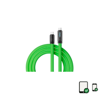 Piva Intelligent 240W PD Super Fast Charging Type-C to Type-C Data Cable with Intelligent Digital Display, 1.5m Liquid Silicone Cable, 480Mbps High-Speed Data Transfer for Gamings, IOS AND ANDROID