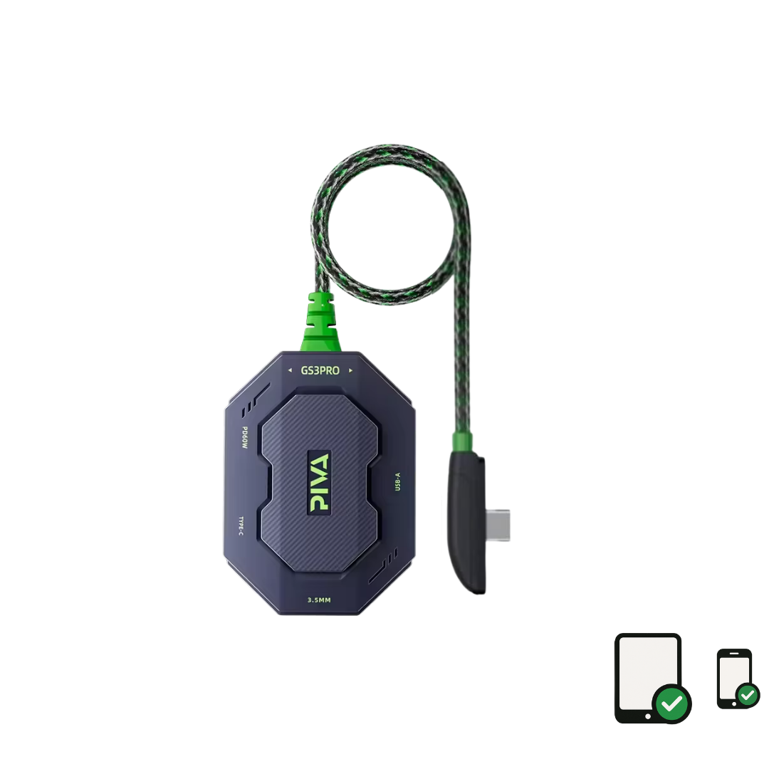 PIVA GS3 PRO Gaming Audio & Charging Adapter (Elbow Version)