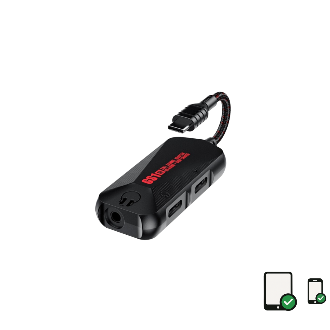 GS1 بطاقة صوت جوال 3-في-1 محول USB-C إلى 3.5mm سماعة رأس محول شحن سريع 60W Hi-Res