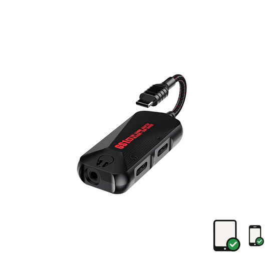 GS1 بطاقة صوت جوال 3-في-1 محول USB-C إلى 3.5mm سماعة رأس محول شحن سريع 60W Hi-Res