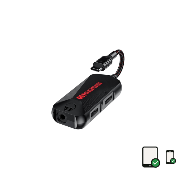 GS1 3-in-1 Mobile Gaming Sound Card USB-C to 3.5mm Headphone Jack Adapter Type C PD QC 60W Fast Charge Adapter Hi-Res Sound Card