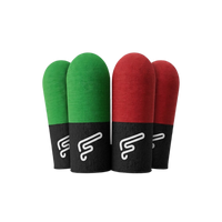Flaregun P4 Gaming Finger Sleeves, Silver-Fiber Touchscreen Covers, Dual Colour 4-Pack (2× Black + Green and 2× Black + Red) for PUBG Mobile, Call of Duty Mobile, iPad and Tablet Gaming